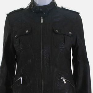 MICHAEL MICHAEL KORS LEATHER JACKET SZ M ( BLACK ) .....